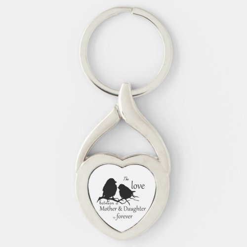 Love Between Mother Daughter Bird Quote Keychain