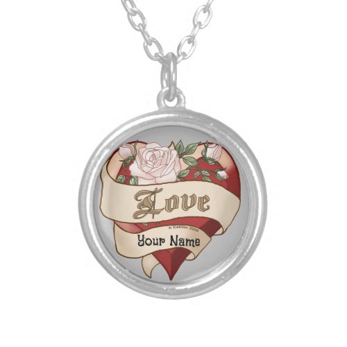 Love Bevel Heart custom name necklace