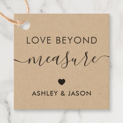 Love Beyond Measure Gift Tag Wedding Tags Kraft Favor Tags