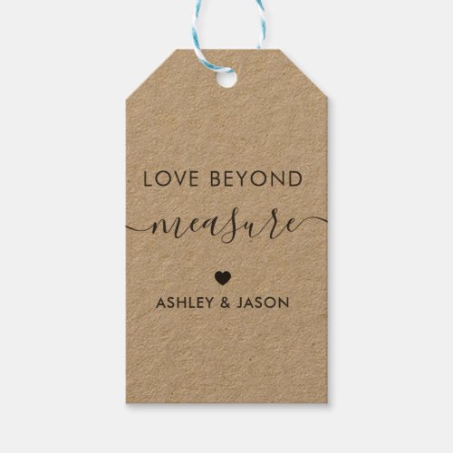 Love Beyond Measure Gift Tag Wedding Tags Kraft Gift Tags