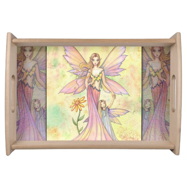 Love beyond Measure Mother Daughter Fairies Serving Tray (Front)