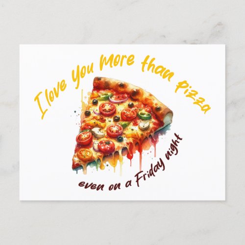 Love Beyond Pizza Postcard