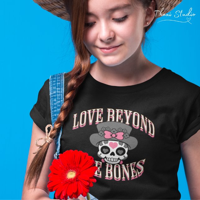 Love Beyond The Bones Valentine Modern Retro Skull T-Shirt (Creator Uploaded)