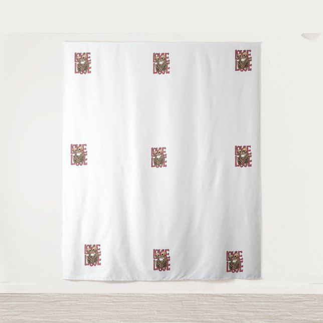 Love Beyond Time – Skeleton Embrace Art Tapestry (Front)