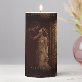 Love Beyond Worlds Mythical Romance Fantasy Gothic Pillar Candle