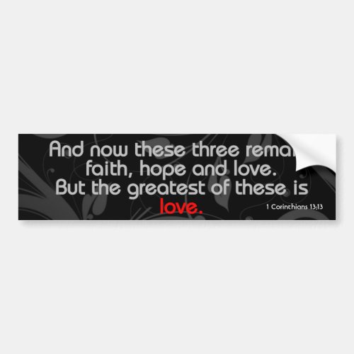 Love Bible Verse BlackRed Bumper Sticker