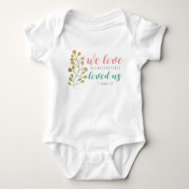 Love Bible Verse Christian CUTE BABY Baby Bodysuit (Front)