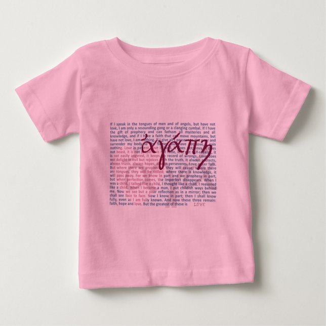 Love Bible Verse on Christian Baby Shirt (Front)
