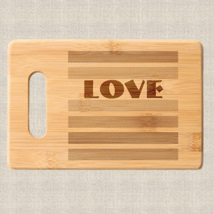 Love Big Bold Typography Etched Engraved Cutting Board