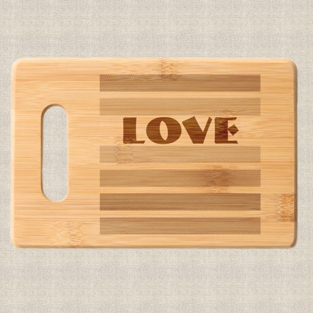 Love Big Bold Typography Etched Engraved Cutting Board (Creator Uploaded)