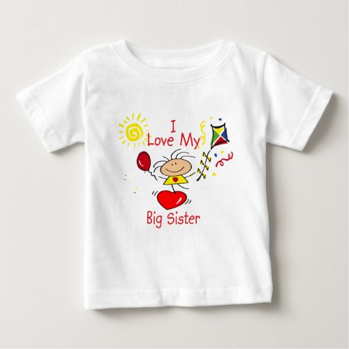 Love Big Sister Stick Figure Girl Baby T_Shirt