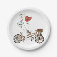 Love bike Mr. & Mrs. paper plate