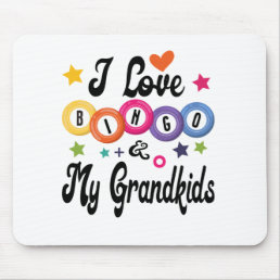 love bingo and my grandkids, Funny Grandma Bingo Mouse Pad