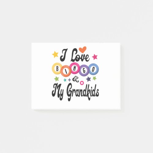 love bingo and my grandkids Funny Grandma Bingo Post_it Notes