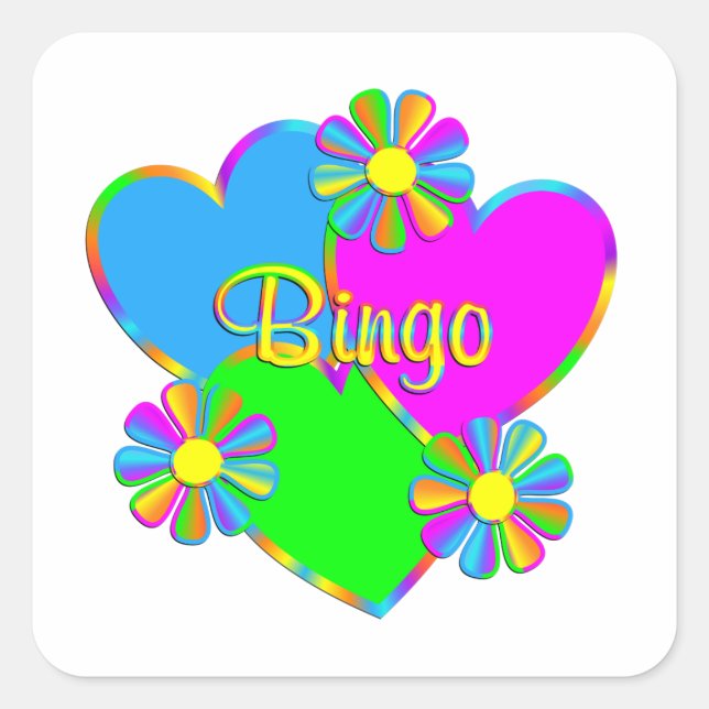 Love Bingo Square Sticker (Front)