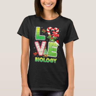 Love Biology Christmas Santa Hat Student Teacher M T-Shirt