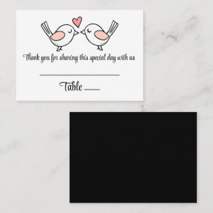 Love Bird Black White Lovebirds Wedding Escort Place Card