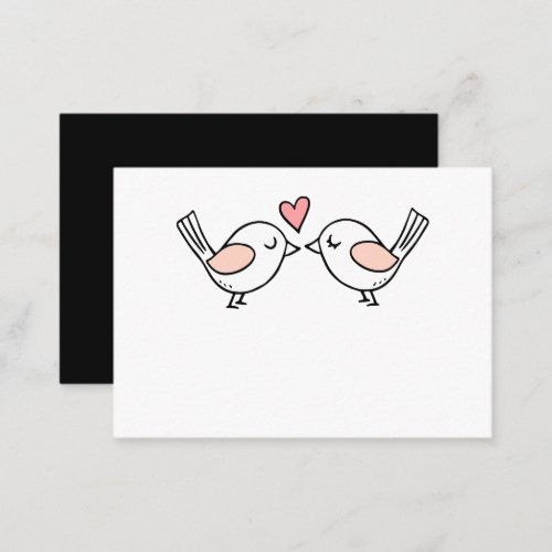 Love Bird Black White Lovebirds Wedding Place Card