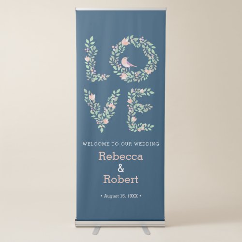 Love Bird Botanical Retractable Banner