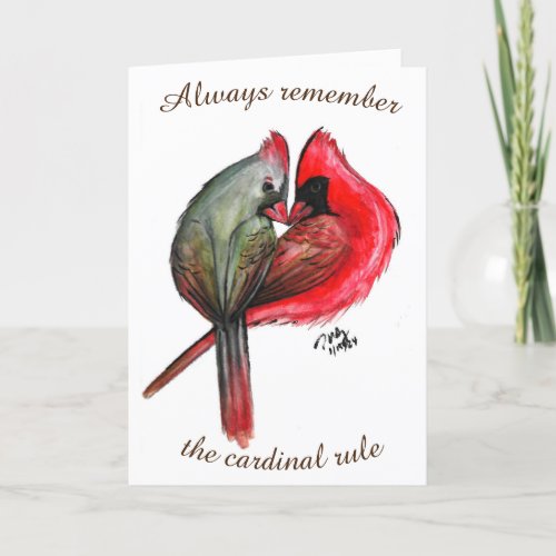 Love Bird Cardinal Rule Valentines Day Card