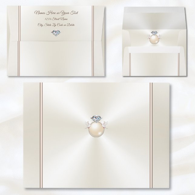 Love Bird, Diamond, Personalized Wedding Envelopes (Personalized Wedding Envelopes. Wedding invitations envelopes. Return address wedding envelopes.)