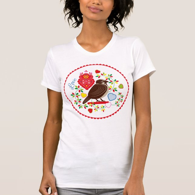 Love bird embroidery T-Shirt (Front)