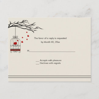 Love Bird in a Birdcage Wedding RSVP