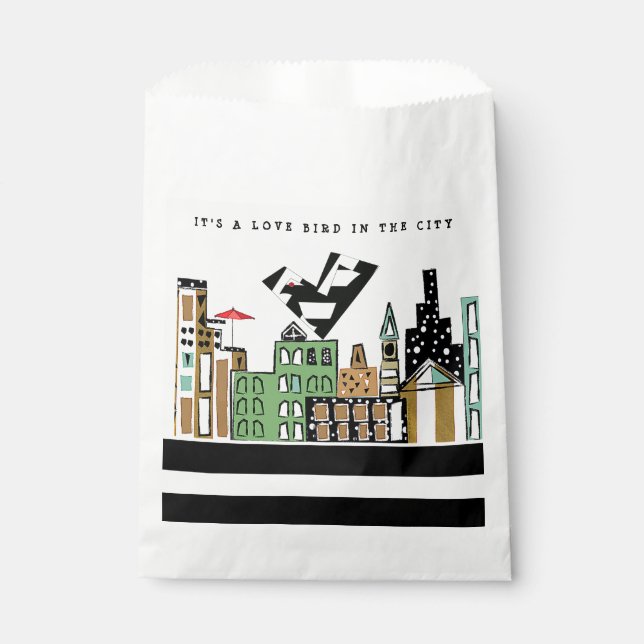 LOVE BIRD IN THE CITY  FAVOR BAG (Front)