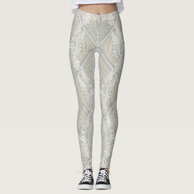 love bird lace silver leggings (Front)