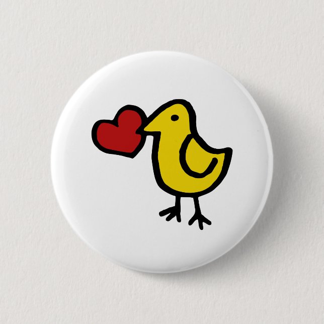 Love Bird Pinback Button (Front)