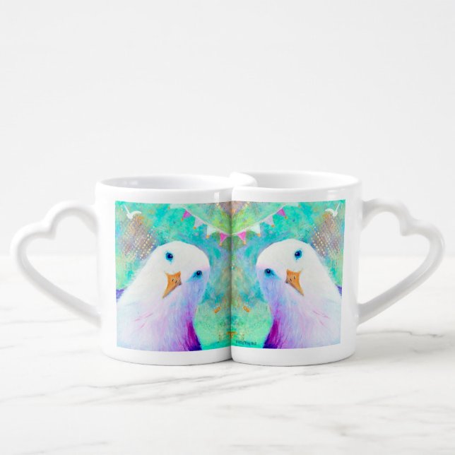 Love bird Seagulls Coffee Mug Set (Front Nesting)