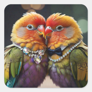 Love bird  square sticker