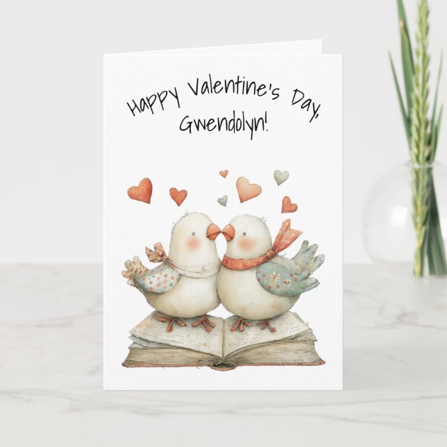 Love Bird Sweethearts Happy Valentine's Day Card (Front)