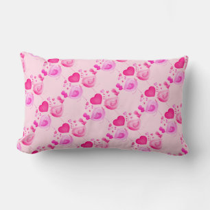 Love bird Watercolor pink lumber pillow