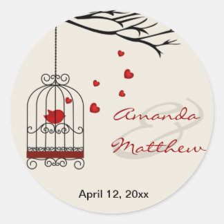 Love Bird Wedding Favor Stickers