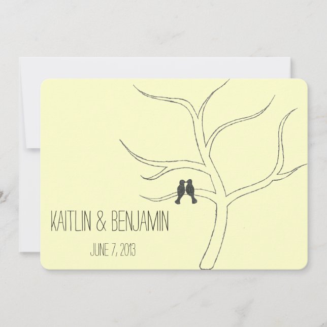 Love Bird Wedding Invitation (Front)