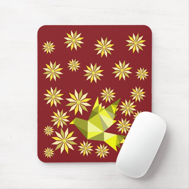 LOVE BIRD WITH FLOWER GIFT SPECIAL DAY,  BIRTHDAY MOUSE PAD (With Mouse)