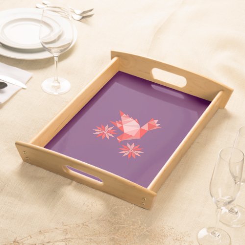 LOVE BIRD WITH FLOWER GIFT SPECIAL DAY  BIRTHDAY SERVING TRAY