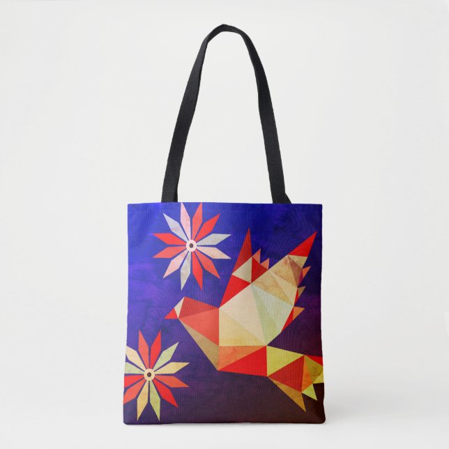 LOVE BIRD WITH FLOWER GIFT SPECIAL DAY,  BIRTHDAY TOTE BAG (Front)