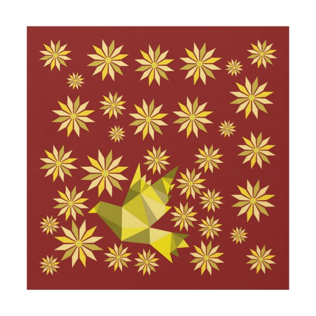 LOVE BIRD WITH FLOWER GIFT SPECIAL DAY,  BIRTHDAY WOOD WALL ART (Front)