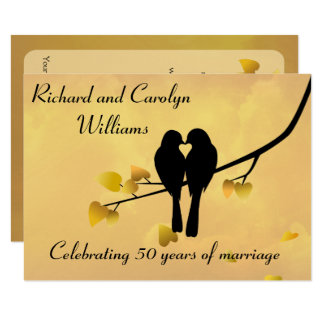 Love Birds 50th Anniversary Invitation