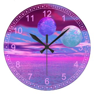 Love Birds - Abstract Magenta & Violet Passion Wall Clock