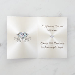 Love Birds and Diamond 60th Anniversary Card