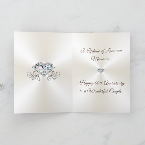 Love Birds and Diamond 60th Anniversary Card