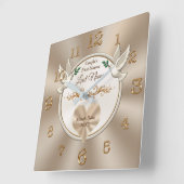 Love Birds and Heart Personalized Wedding Clock (Angle)