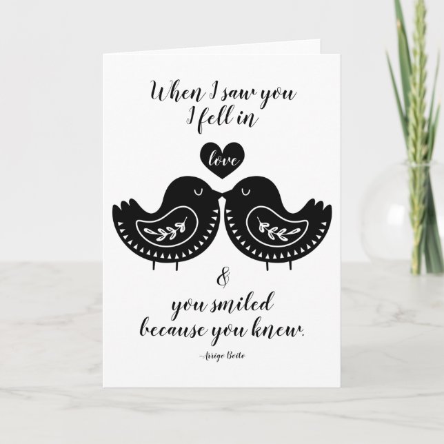Love Birds and Romantic Quote Card (Front)