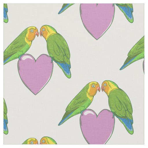Love birds anniversary fabric