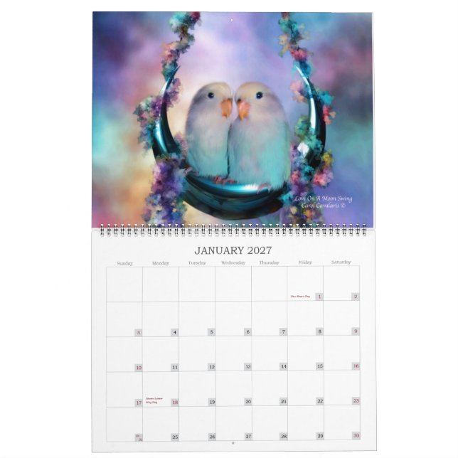 Love Birds Art Calendar 2012 (Jan 2027)