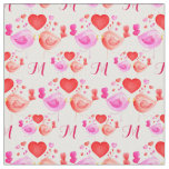 Love birds art monogram textile repeat pattern fabric