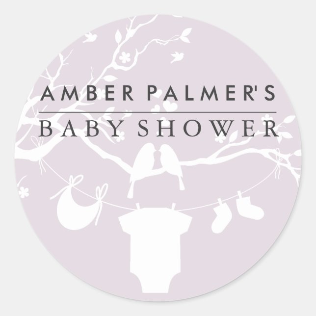 Love Birds Baby Shower Sticker (Front)